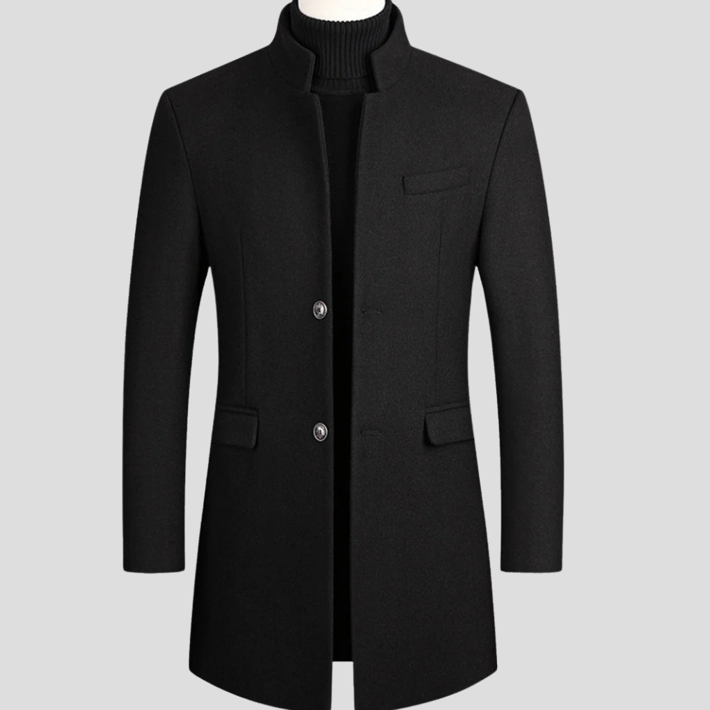 Abrigo Elegante de Mezcla de Lana para Hombres – Outerwear Clásico Refinado