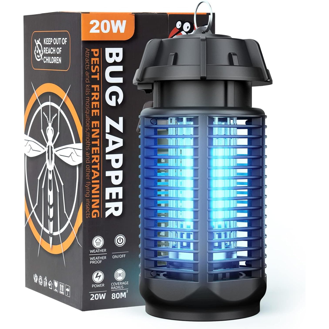 Asesino de insectos eléctrico con 20W luz UV y 4200V red, IPX4 resistente al agua