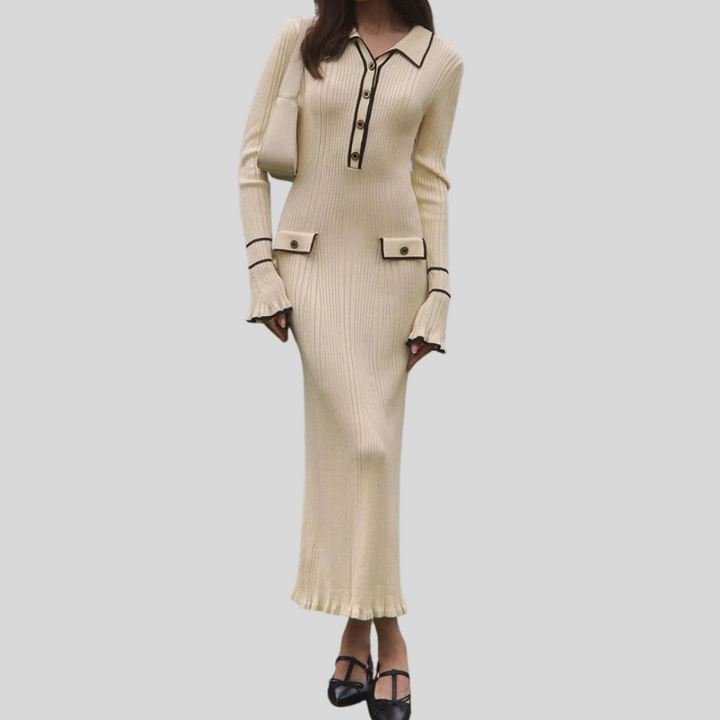 Vestido Maxi para Mujeres – Volante de Cintura Alta