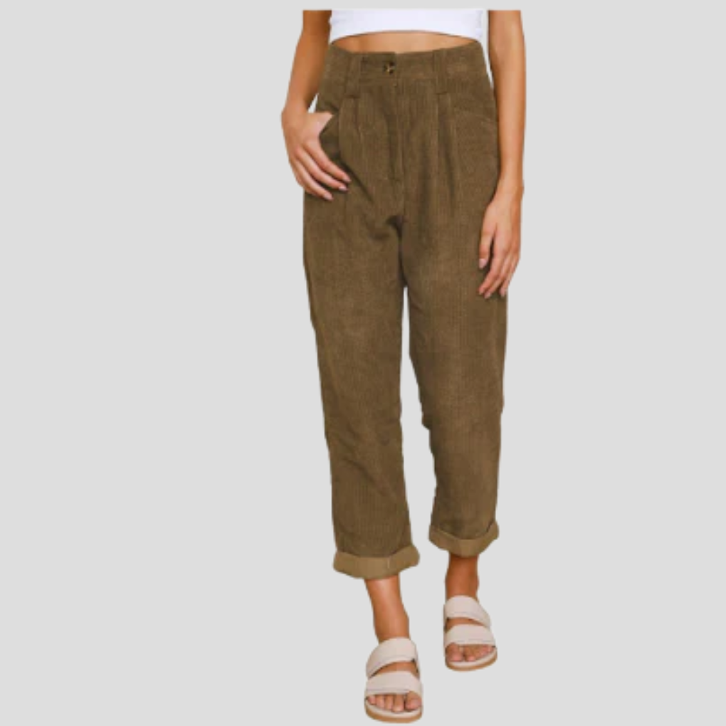 Pantalones de Terciopelo con Estilo – Toque Casual con Textura