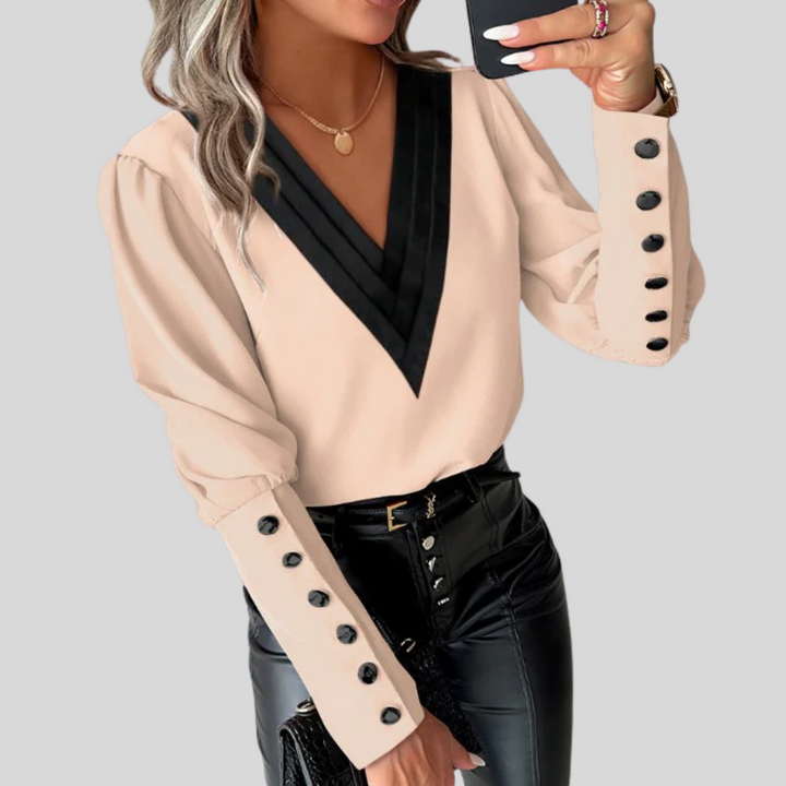 Blusa con Botones para Mujeres con Mangas Gigot – Manga de Declaración con Elegancia Casual