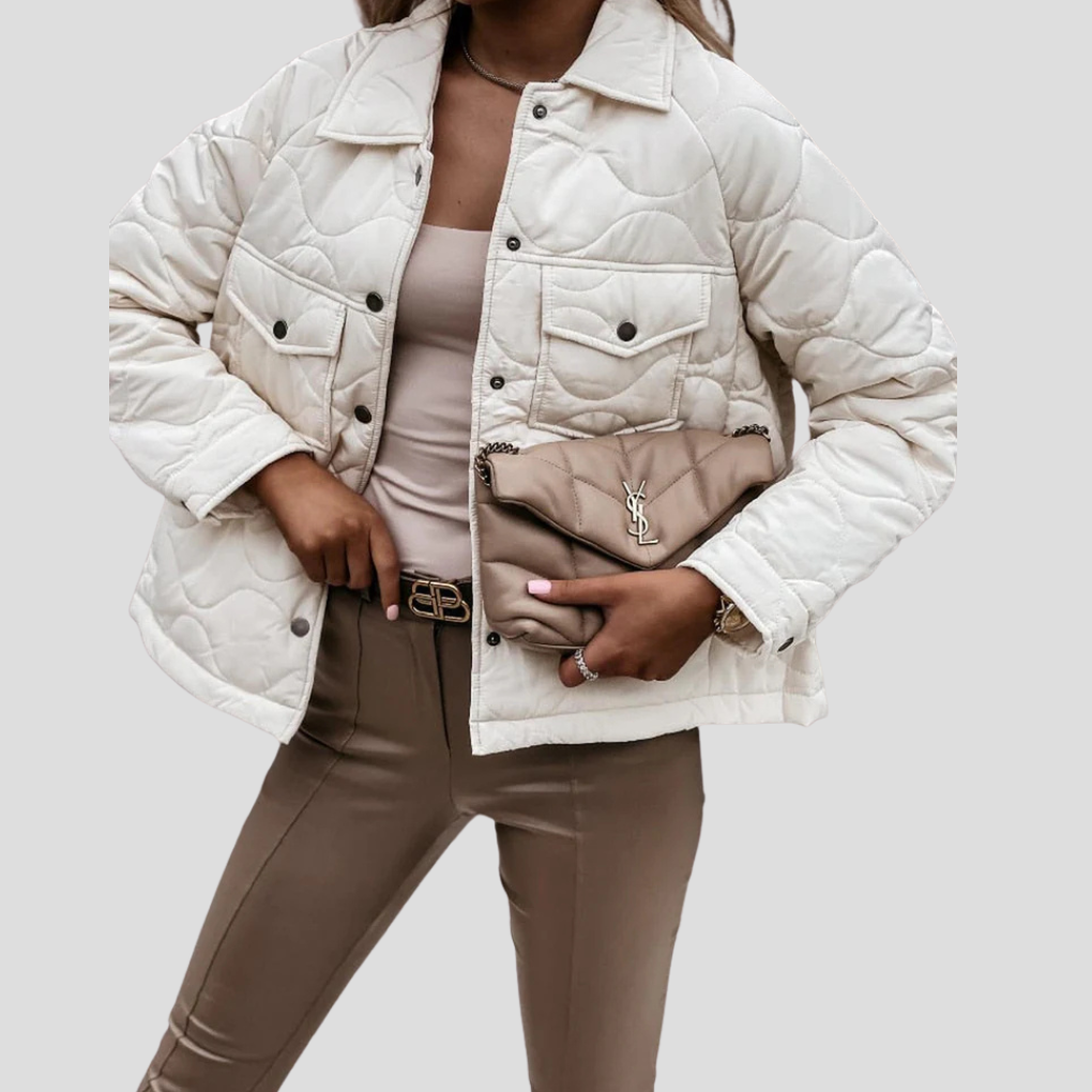 Chaqueta de Corte Moderno para Mujeres con Bolsillos