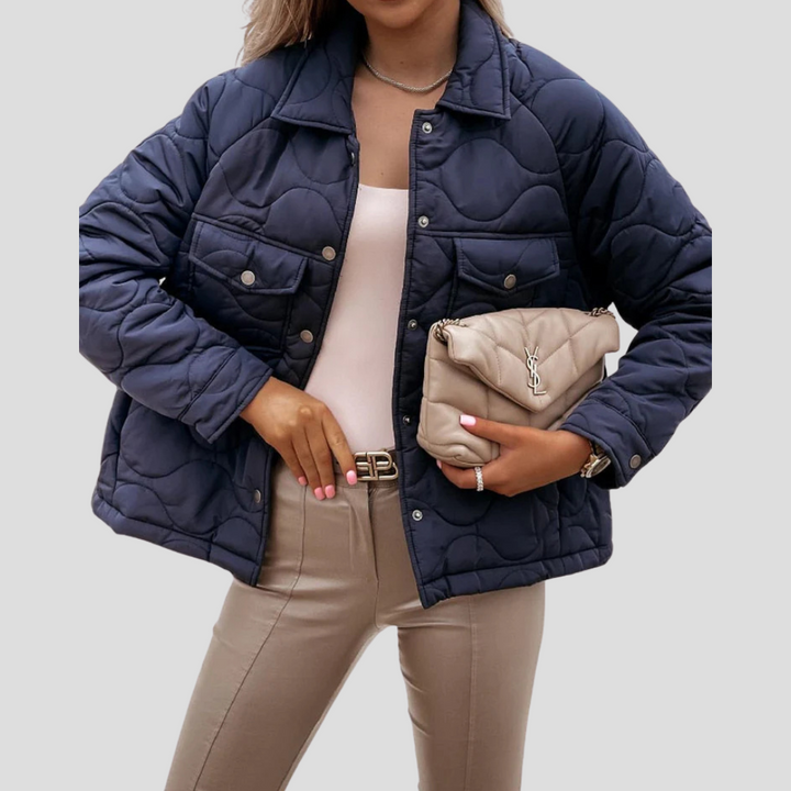 Chaqueta de Corte Moderno para Mujeres con Bolsillos