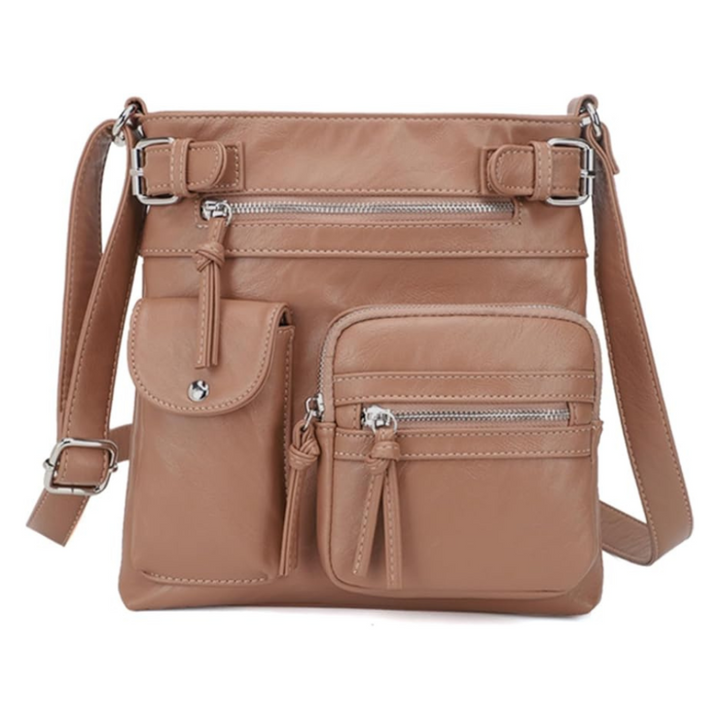 Bolso de Hombro de Cuero para Mujer con Múltiples Bolsillos