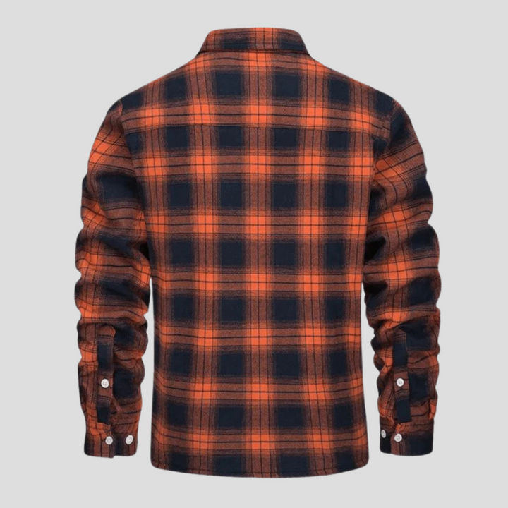 Chaqueta de cuadros para hombres con forro de forro polar