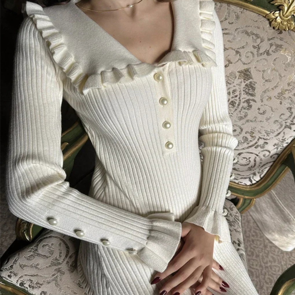 Vestido Maxi para Mujeres – Volante de Cintura Alta