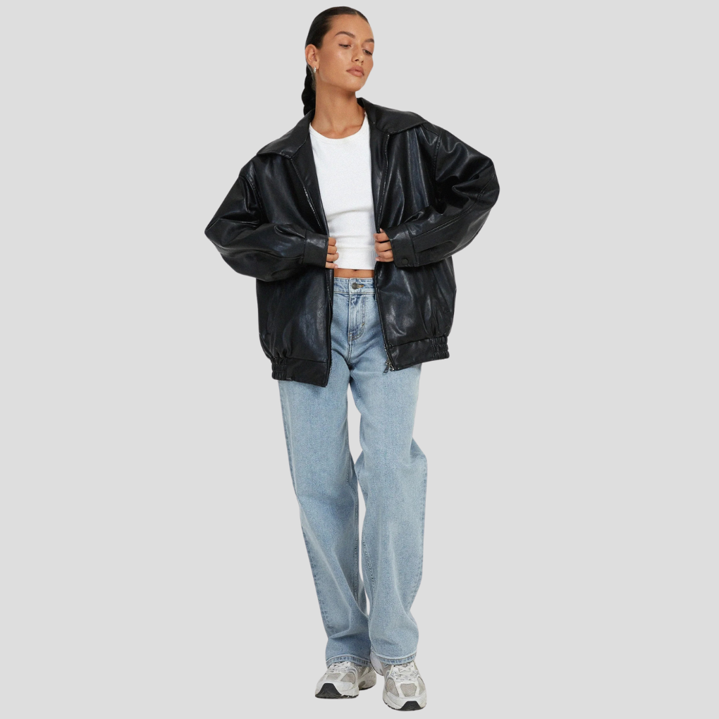Chaqueta Suelta para Mujeres – Capa Relajada con Borde