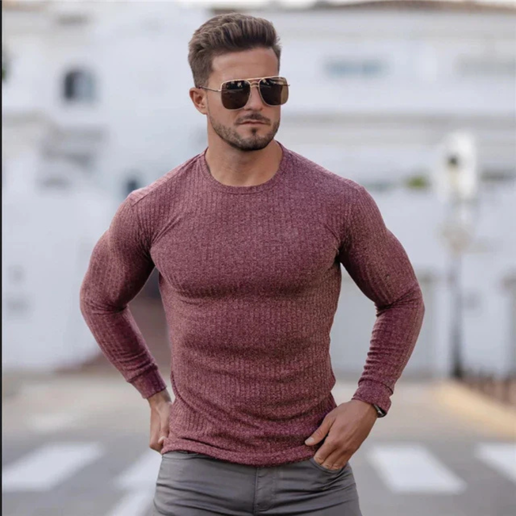 Suéter de Punto para Hombre – Capa Casual con Paleta Atemporal
