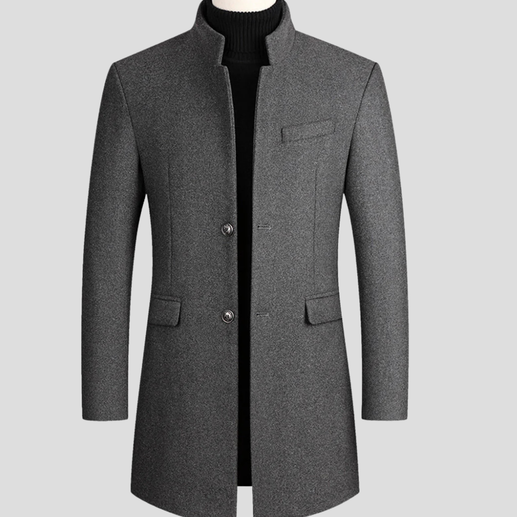 Abrigo Elegante de Mezcla de Lana para Hombres – Outerwear Clásico Refinado