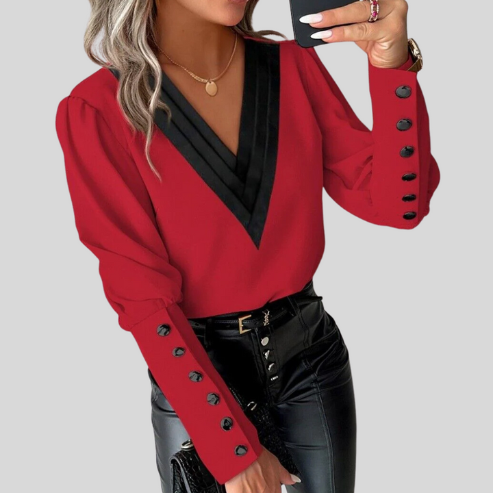 Blusa con Botones para Mujeres con Mangas Gigot – Manga de Declaración con Elegancia Casual
