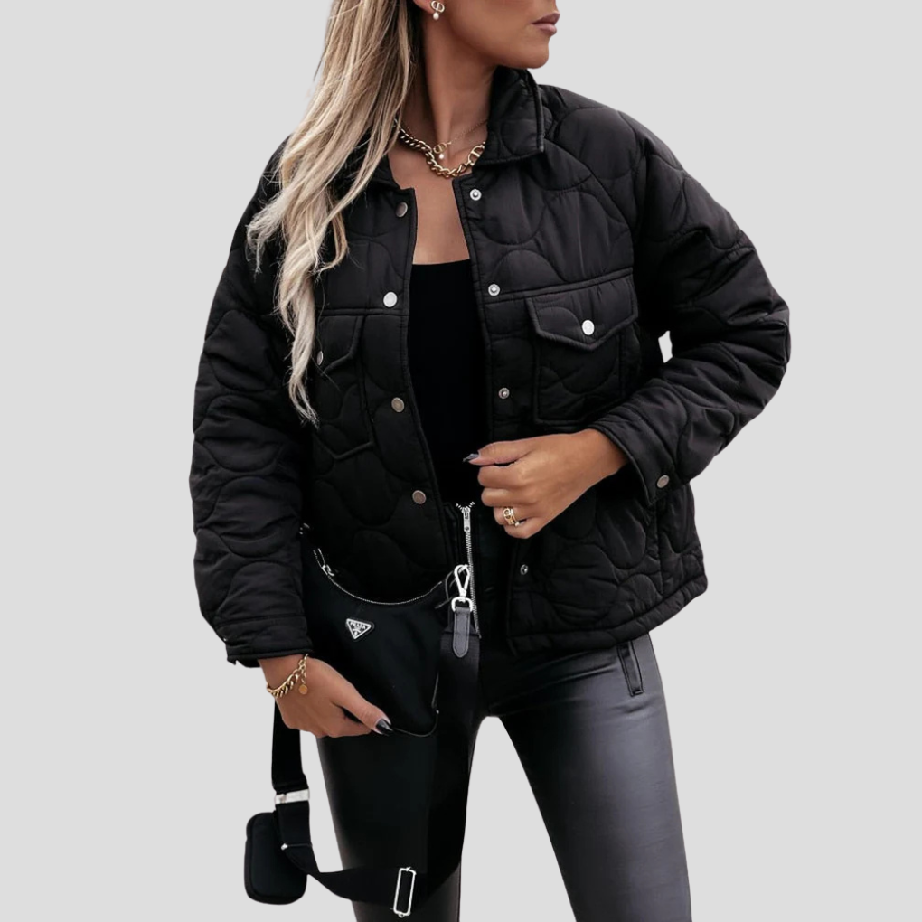 Chaqueta de Corte Moderno para Mujeres con Bolsillos