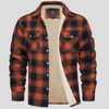 Chaqueta de cuadros para hombres con forro de forro polar