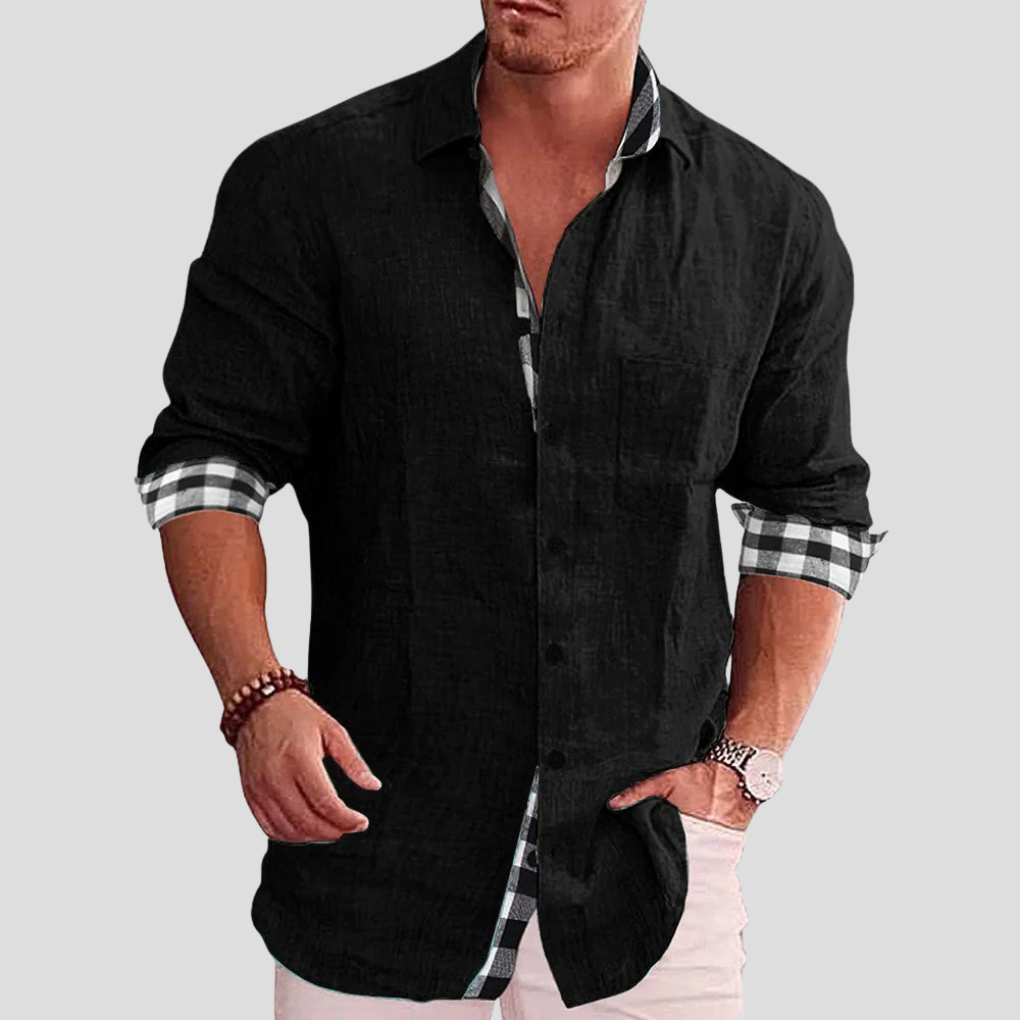 Camisa de Hombre – Esencial Diario con Líneas Limpias