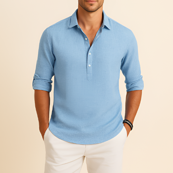 Camisa Casual de Manga Larga Suelta para Hombres