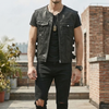 Chaleco de Cuero a la Moda para Hombres