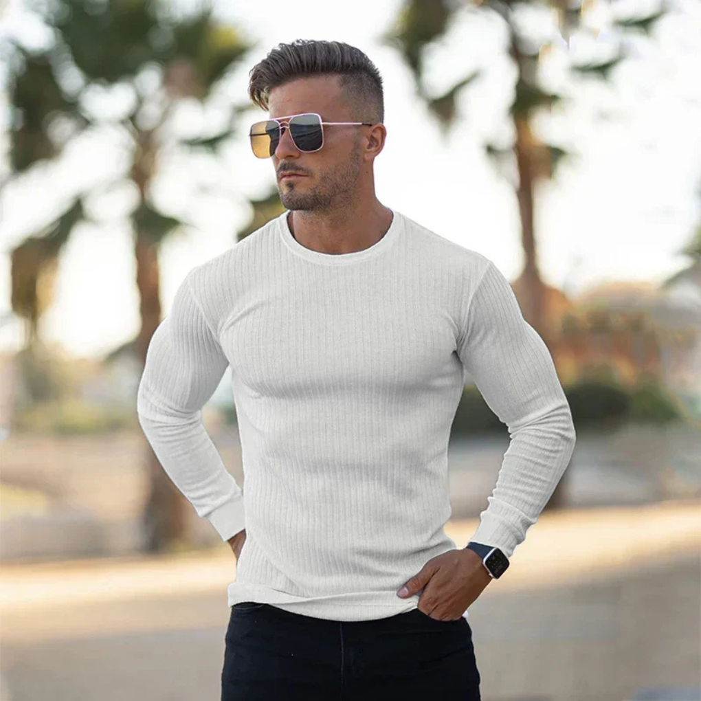 Suéter de Punto para Hombre – Capa Casual con Paleta Atemporal