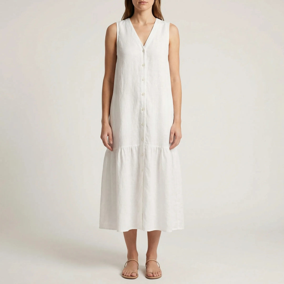 Velanthi - Vestido Midi Sin Mangas Con Cuello En V