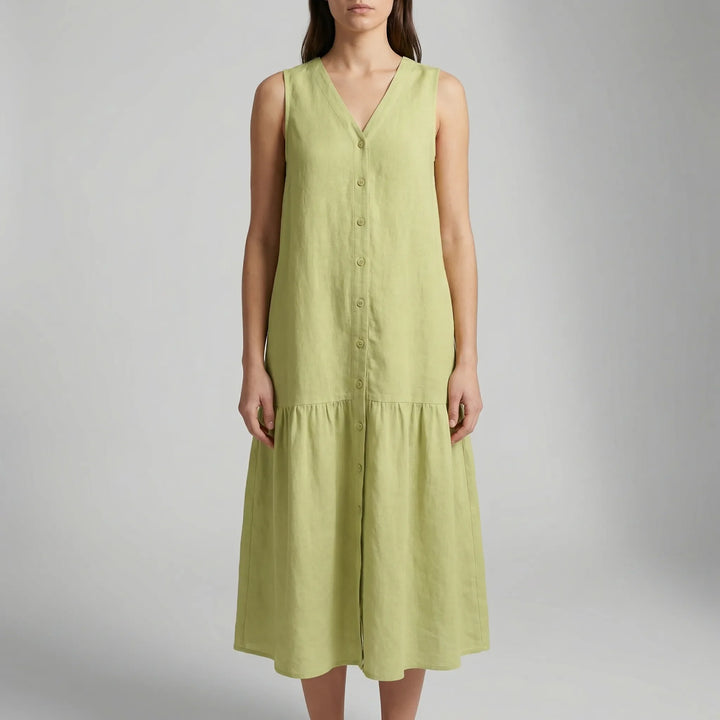 Velanthi - Vestido Midi Sin Mangas Con Cuello En V