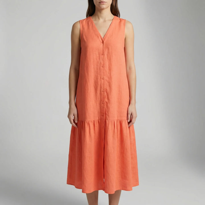 Velanthi - Vestido Midi Sin Mangas Con Cuello En V