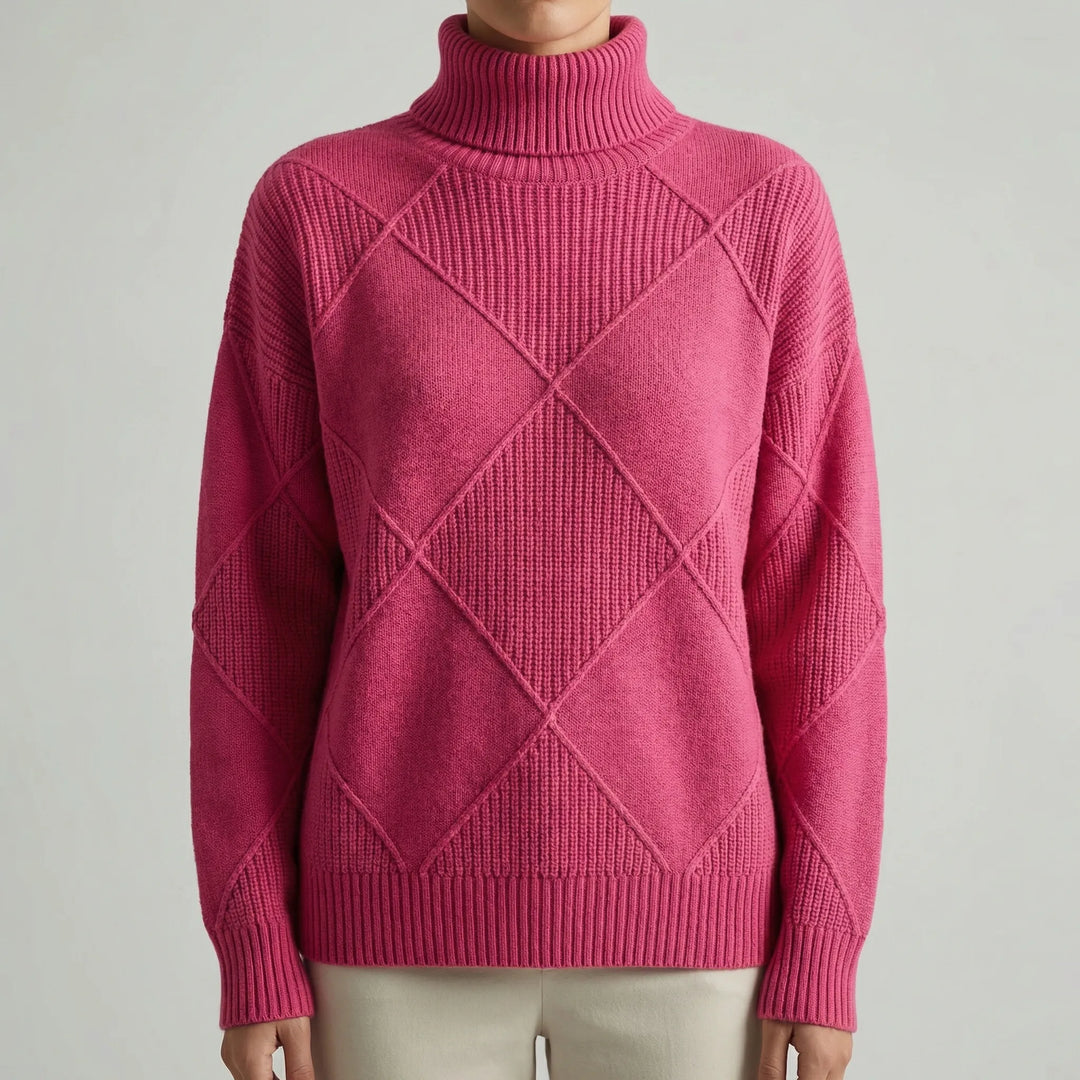 Veldrex - Jersey de cuello alto con punto de rombos