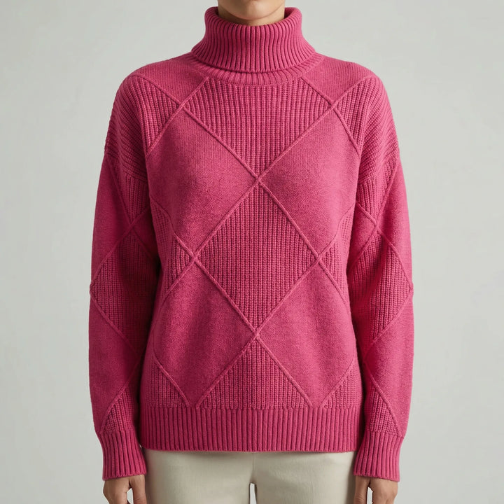 Veldrex - Jersey de cuello alto con punto de rombos