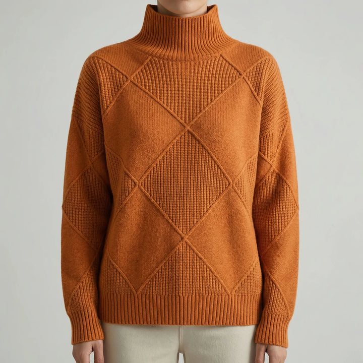 Veldrex - Jersey de cuello alto con punto de rombos