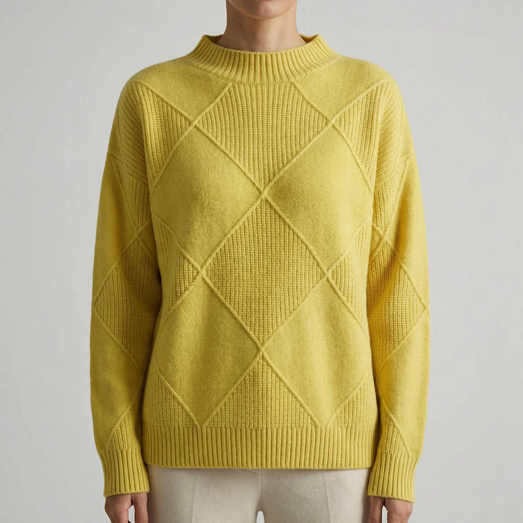 Veldrex - Jersey de cuello alto con punto de rombos