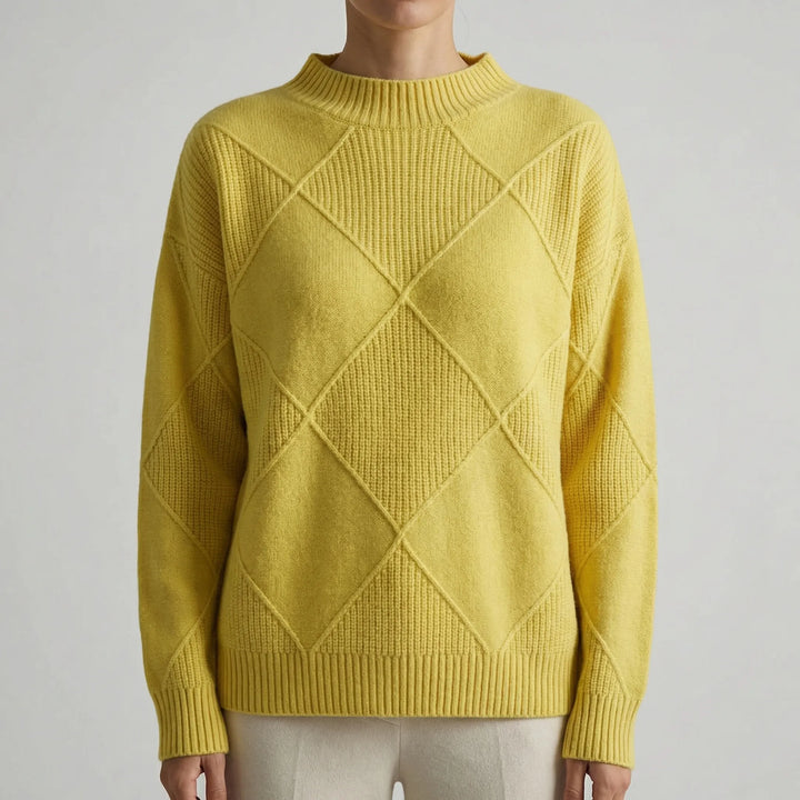 Veldrex - Jersey de cuello alto con punto de rombos