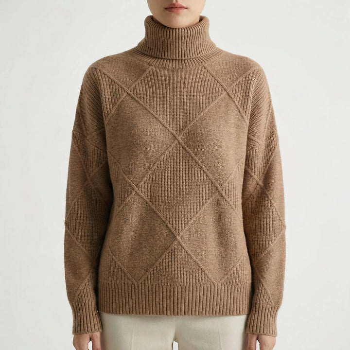 Veldrex - Jersey de cuello alto con punto de rombos