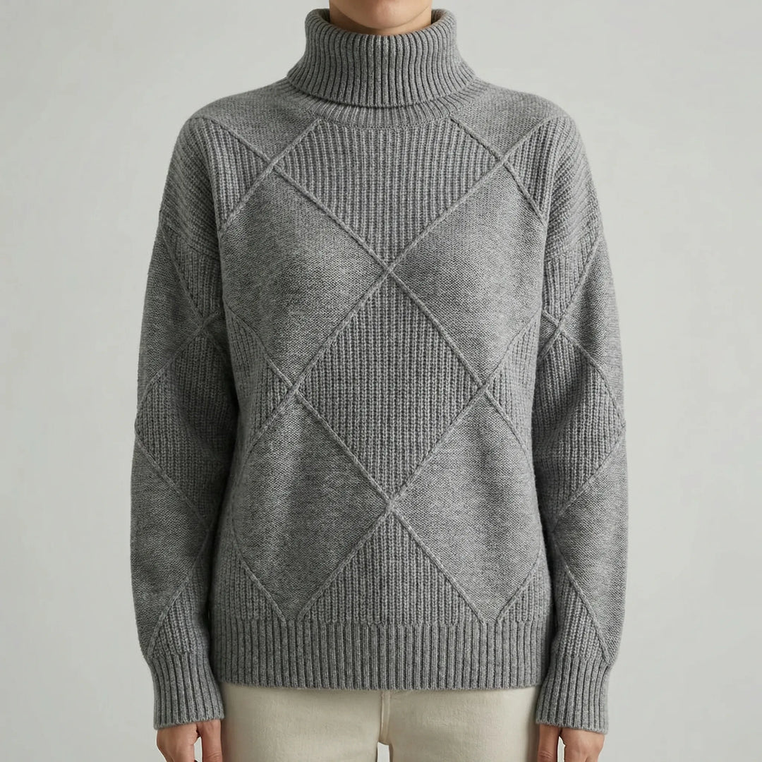Veldrex - Jersey de cuello alto con punto de rombos
