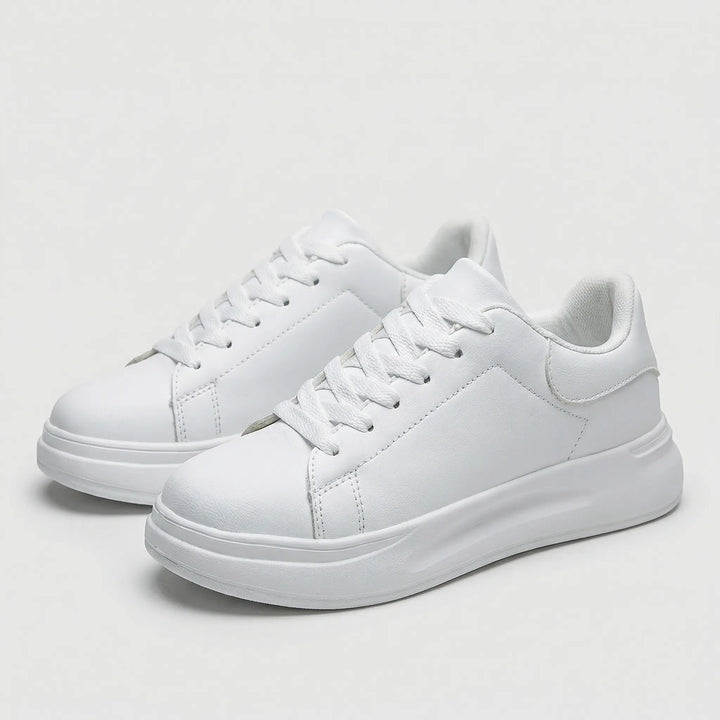 Velnora - Zapatillas minimalistas blancas con cordones