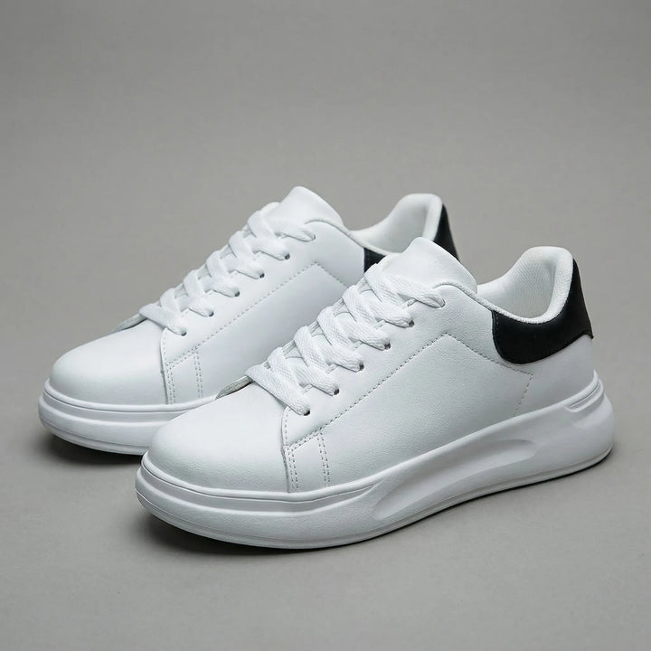 Velnora - Zapatillas minimalistas blancas con cordones