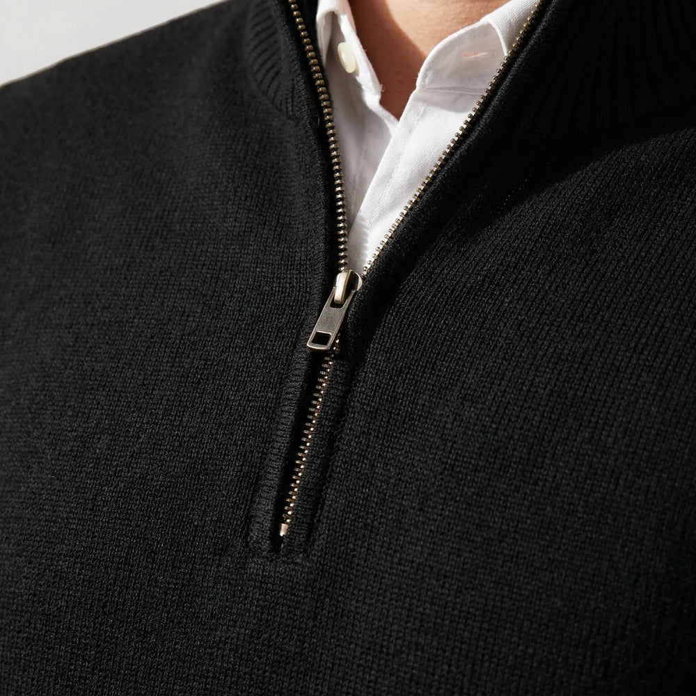 Velthorpe - Suéter de cuello alto con media cremallera para hombre