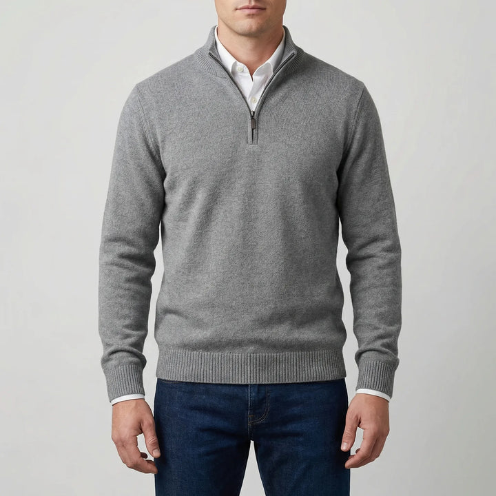 Velthorpe - Suéter de cuello alto con media cremallera para hombre