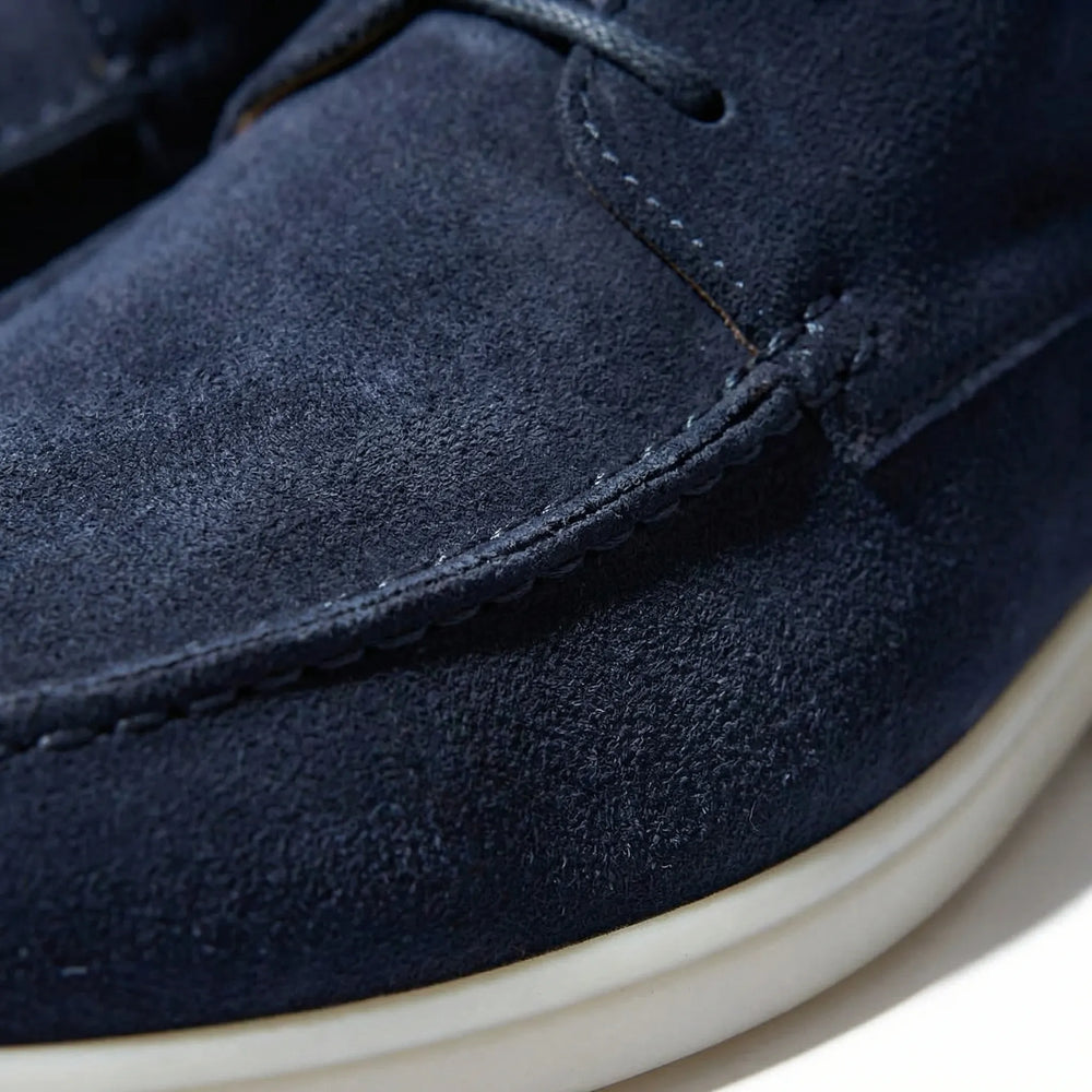 Velvano - Mocasines de ante con cordones para hombre