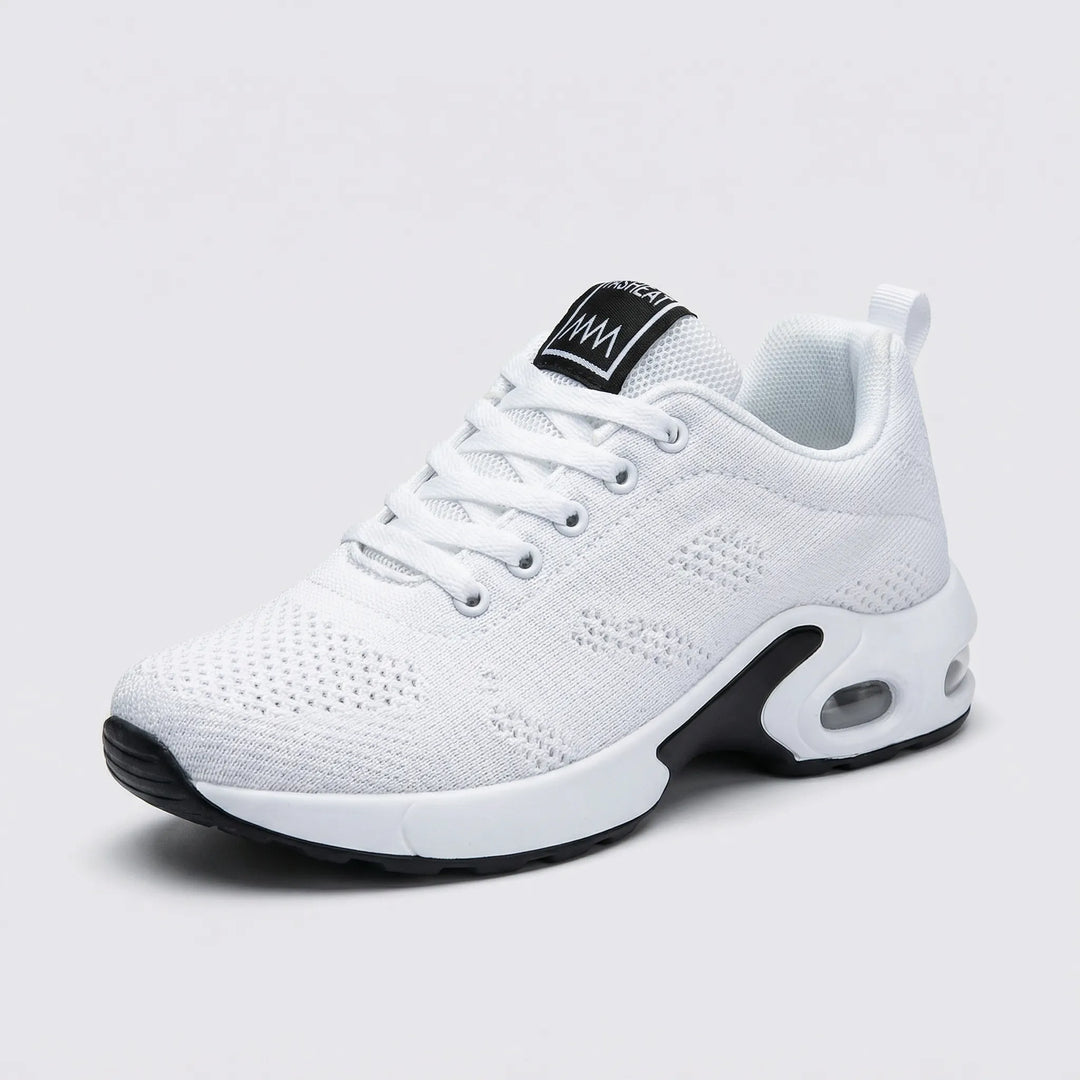 Velvrun - Zapatillas deportivas con cordones y amortiguación de aire para mujer