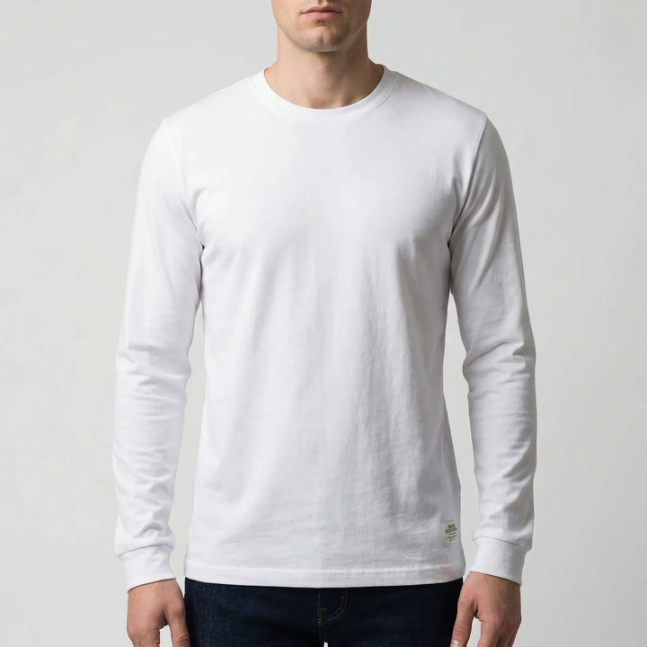 Vestalo - Camisa de manga larga con cuello redondo para hombre