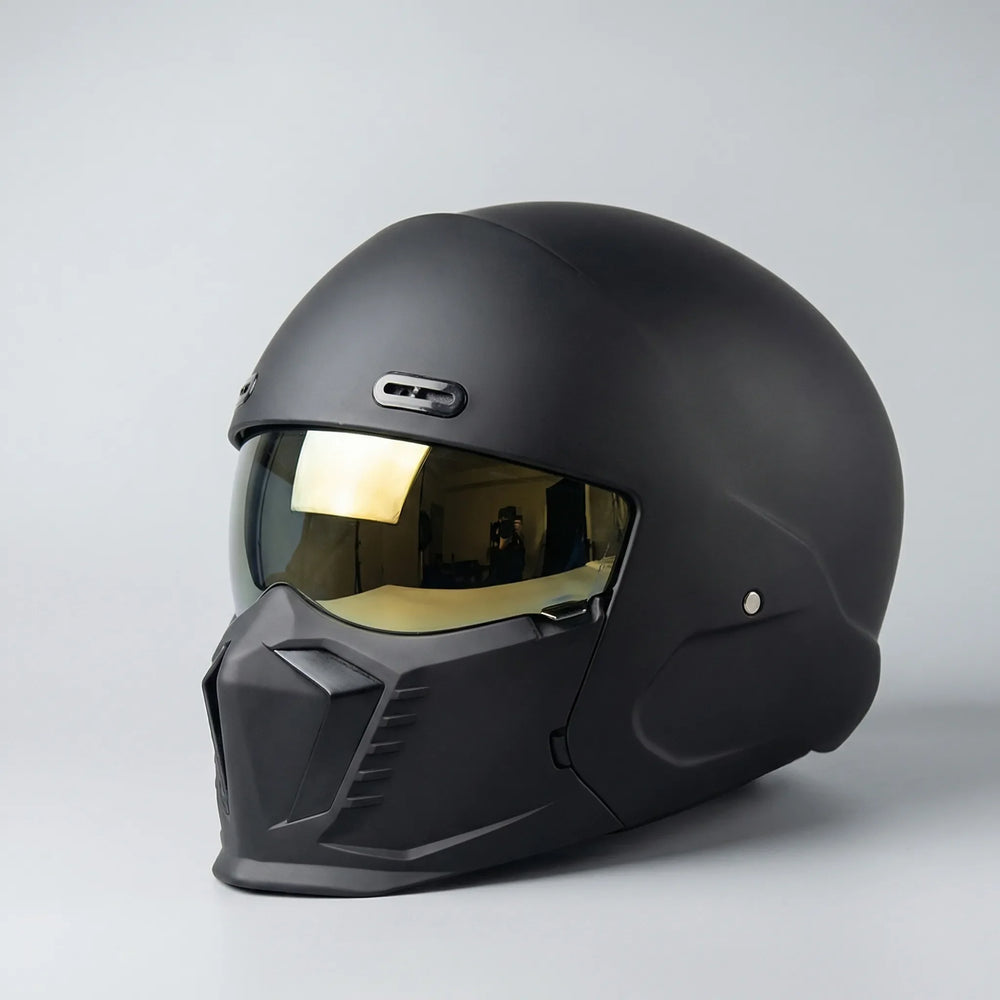 Vexorn - Casco integral retro para motocicleta estilo piloto