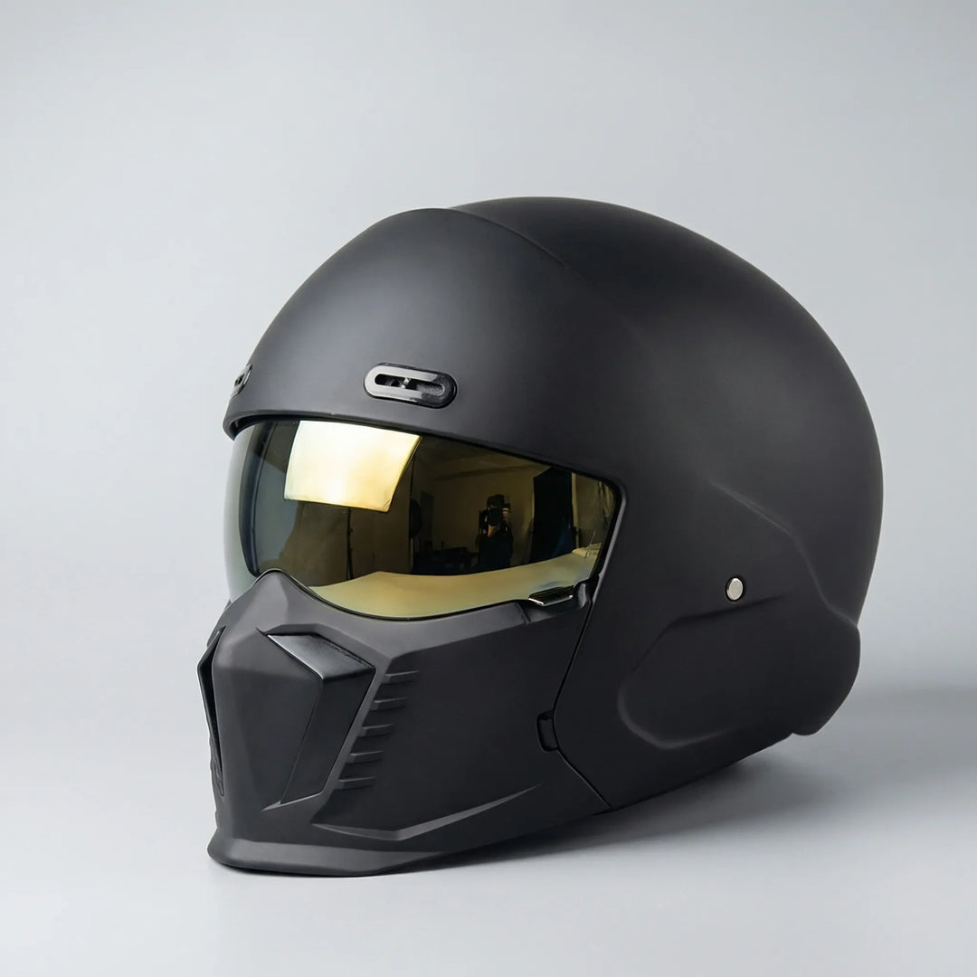 Vexorn - Casco integral retro para motocicleta estilo piloto