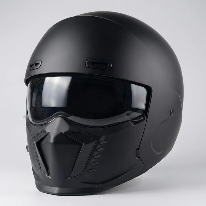 Vexorn - Casco integral retro para motocicleta estilo piloto