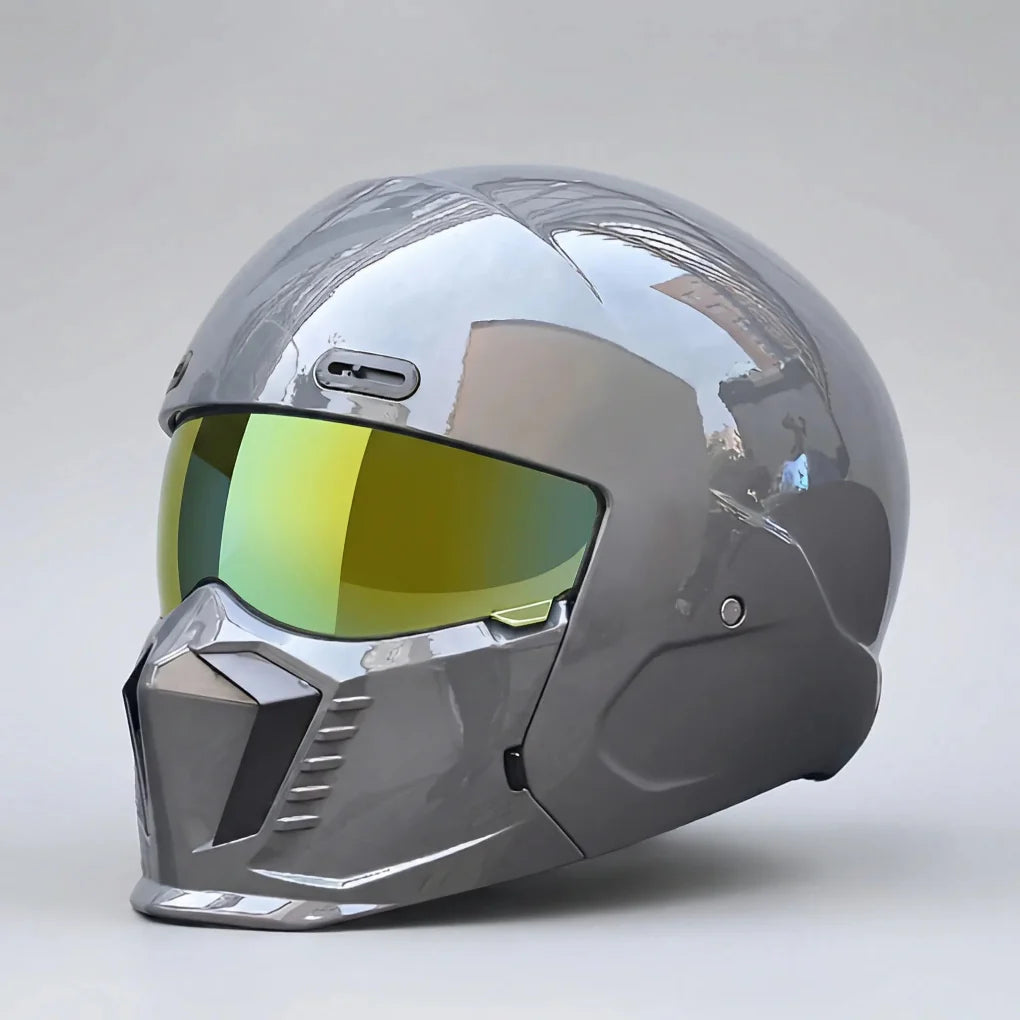 Vexorn - Casco integral retro para motocicleta estilo piloto