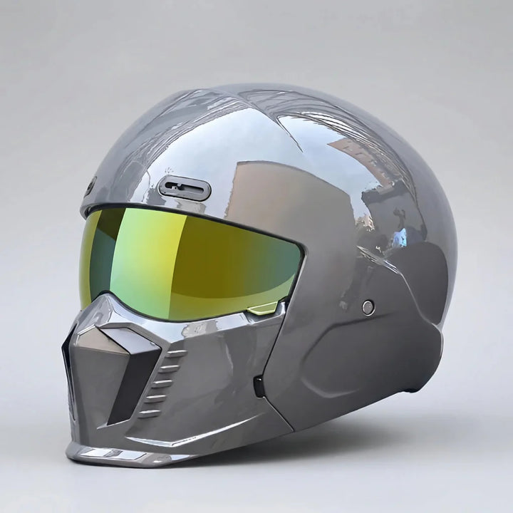 Vexorn - Casco integral retro para motocicleta estilo piloto