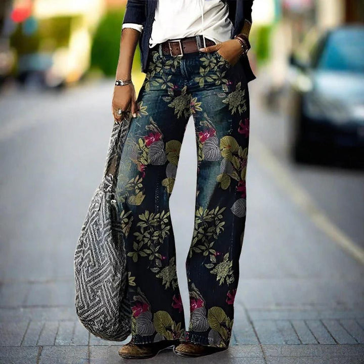 Jeans Alistra para Mujeres – Impresión Floral con Ajuste Relajado