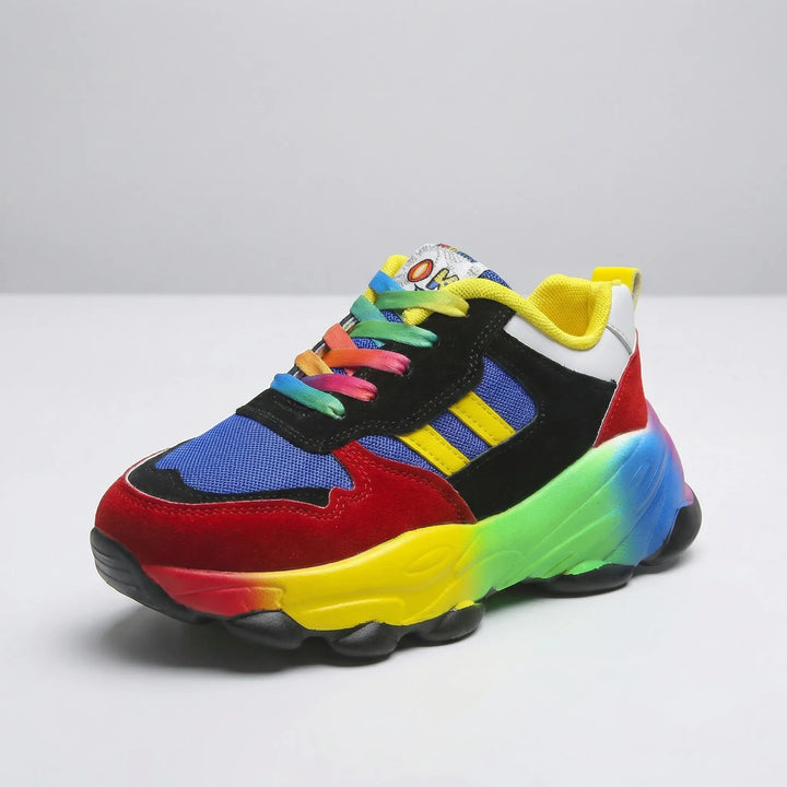 Vividex - Zapatillas deportivas con plataforma gruesa y cordones