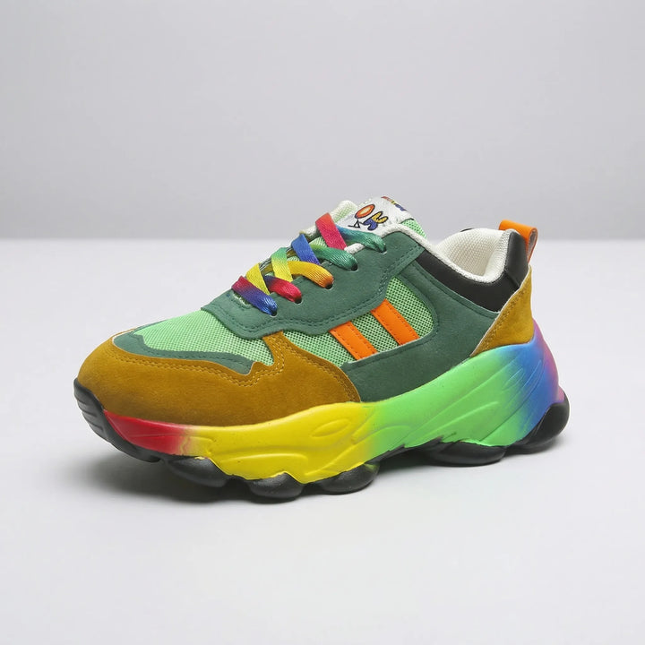 Vividex - Zapatillas deportivas con plataforma gruesa y cordones
