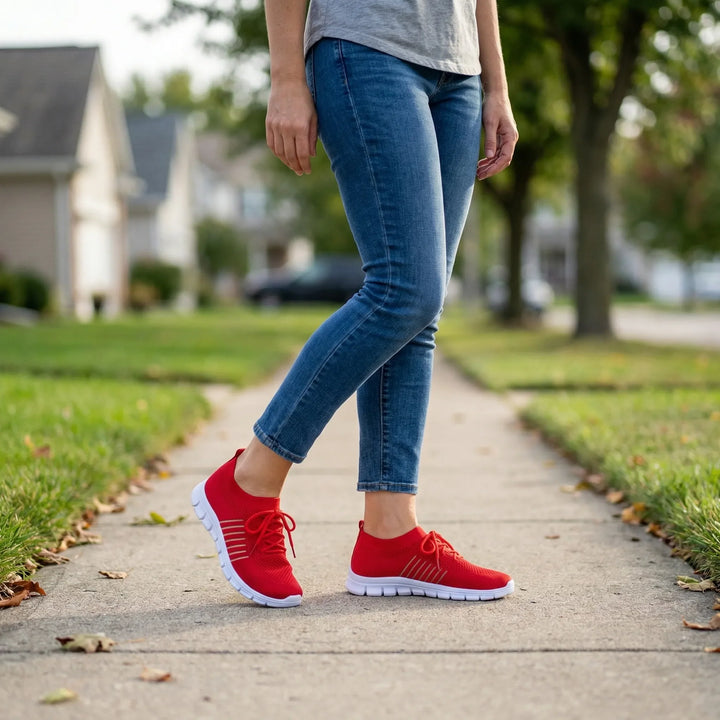 Vixara - Zapatillas deportivas transpirables con cordones y malla