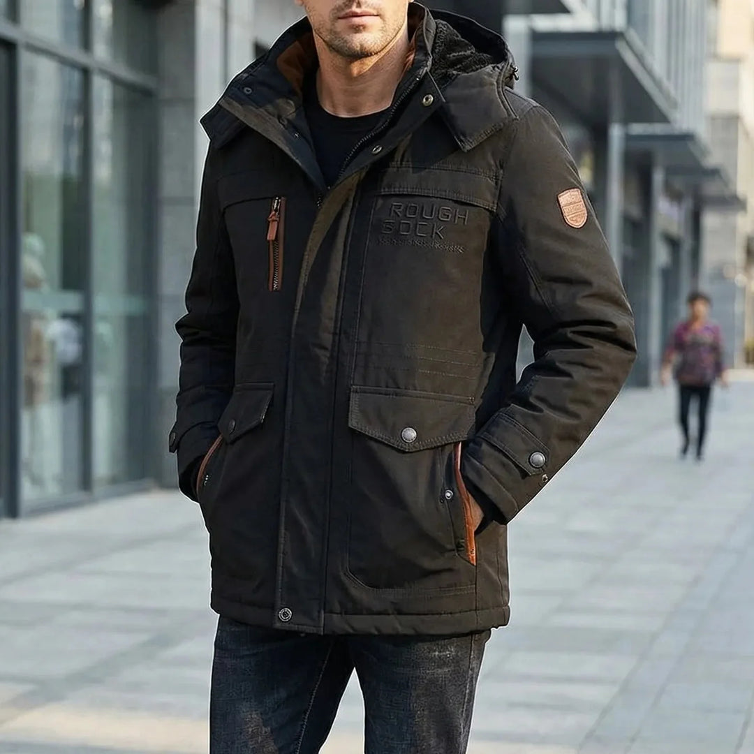 Vorrex - Chaqueta de invierno acolchada con capucha para hombre