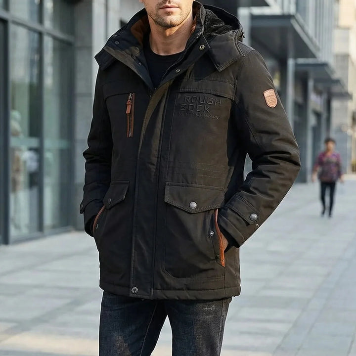 Vorrex - Chaqueta de invierno acolchada con capucha para hombre