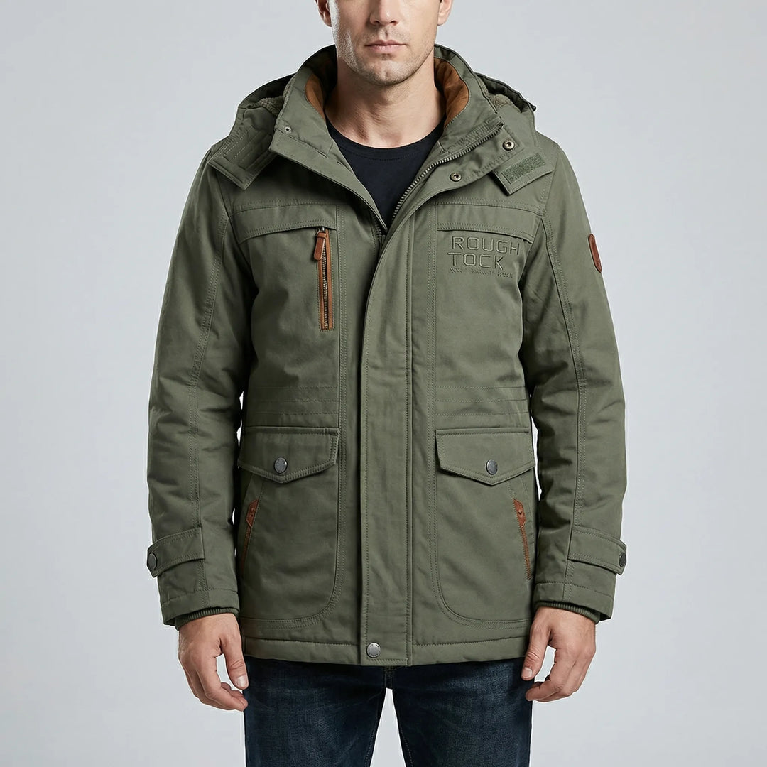 Vorrex - Chaqueta de invierno acolchada con capucha para hombre