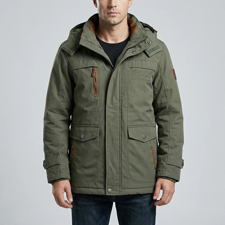 Vorrex - Chaqueta de invierno acolchada con capucha para hombre